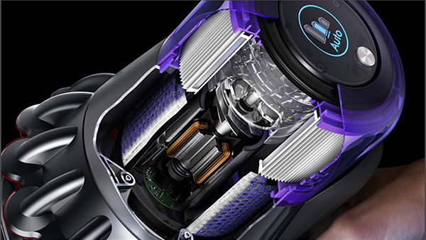 Оснащен двигателем Dyson Hyperdymium⁴