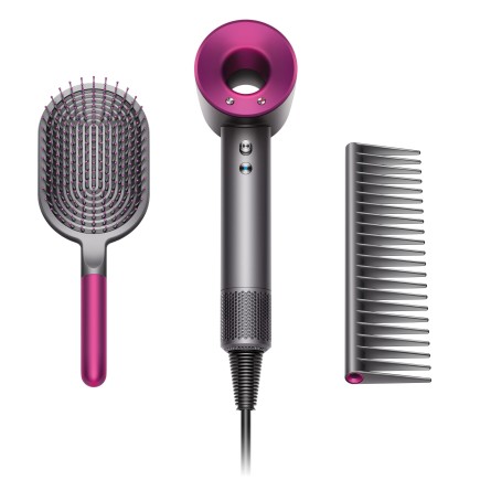Фен Dyson Supersonic HD03 (фуксия) с 4-мя насадками и расческами