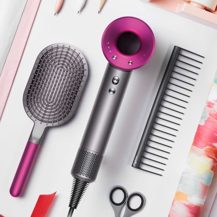 Фен Dyson Supersonic HD07 (фуксия) с 5-мя насадками и расческами